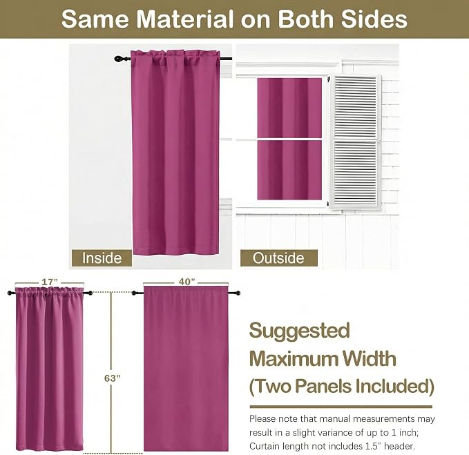 OVZME Hot Pink Blackout Curtains - Image 2