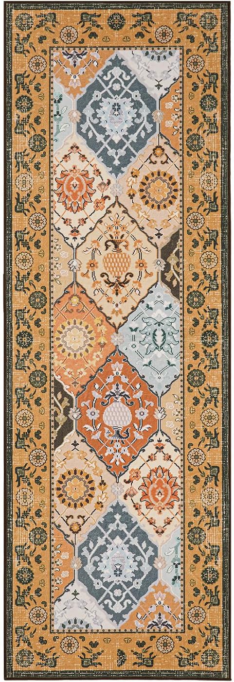 Phantoscope Washable Runner Rug 2'x6' Non-Slip, Vintage Boho Hallway Rugs - Image 3
