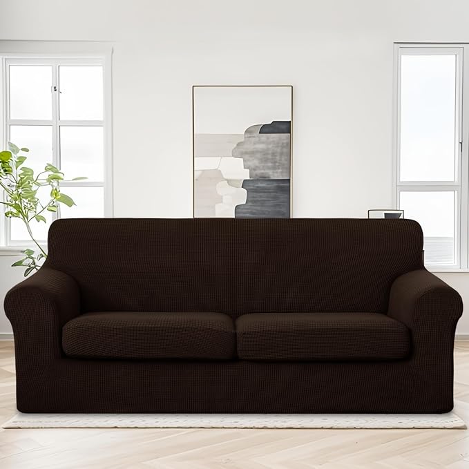 U-NICE HOME 3 Pieces Stretch Couch Cover Sofa Cover Washable Sofa Slipcover - Image 2