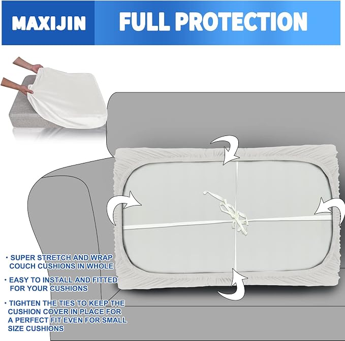 MAXIJIN Velvet Stretch Couch Cushion Covers Soft Loveseat Cushion Cover - Image 3