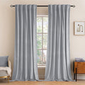 MIULEE Greyish White Velvet Curtains 84 inches 2 Panels by MIULEE