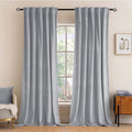 MIULEE Greyish White Velvet Curtains 108 inches Long 2 Panels by MIULEE