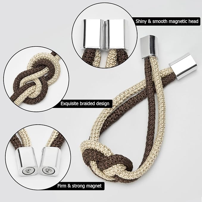 NICEEC 2 Pack Mini Magnetic Curtain Tiebacks Nordic Simple Style Drape Tie - Image 3