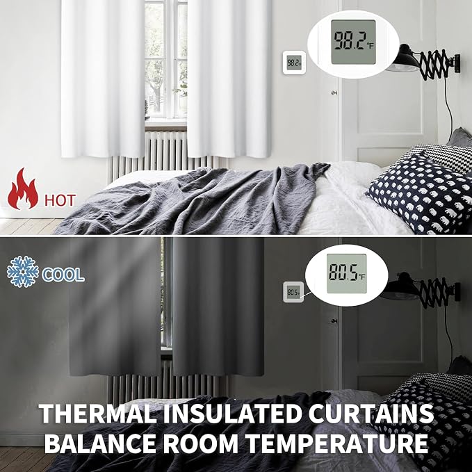 BGment White Curtains 63 Inch Length - Image 3