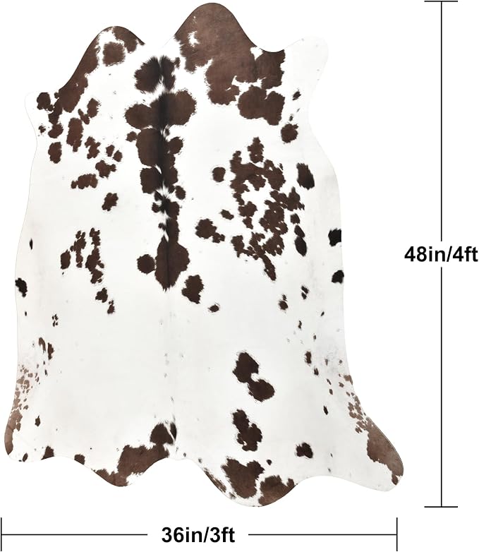 Easycozy Faux Cowhide Cow Print Rug: 3 x 4 Western Decor Faux Cowhide, - Image 2