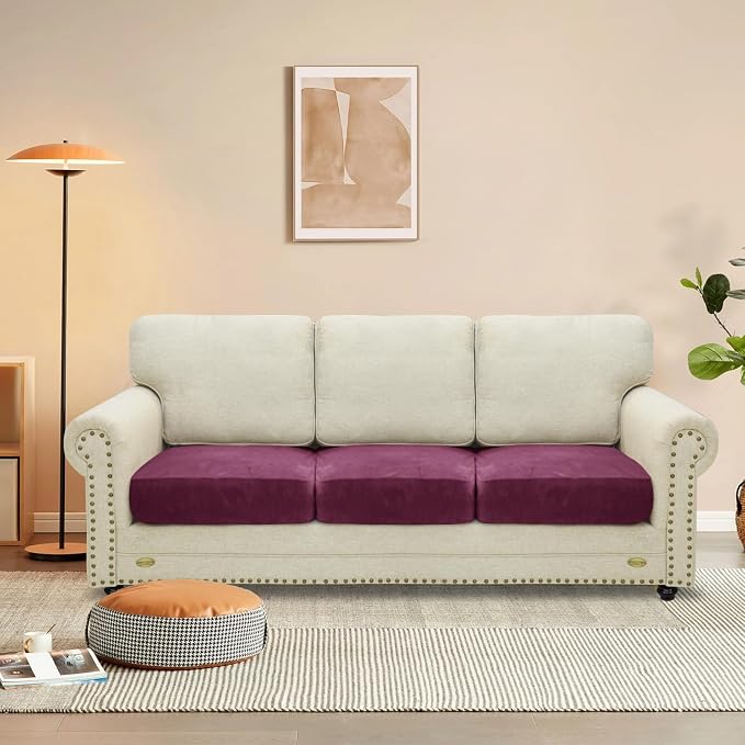 MAXIJIN Velvet Stretch Seat Cushion Covers Couch Cushion Cover - Image 2