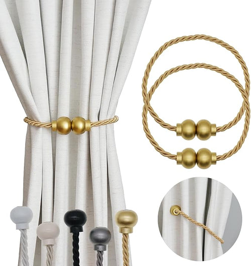 2 Pack Magnetic Curtain Tiebacks Modern Handmade Rope Curtain Tie Backs by HIASTRA