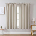 Chyhomenyc Curtains 63 Inch Length 2 Panels, Faux Linen Textured Semi Sheer by Chyhomenyc