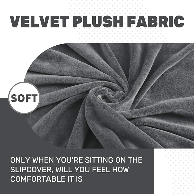 MAXIJIN Velvet Stretch Cushion Covers Fitted Couch Cushion Slipcovers Sofa Seat - Image 3