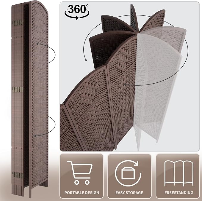 Rose Home Fashion 6 ft Tall Room Divider, Room Dividers and Folding Privacy - Image 7