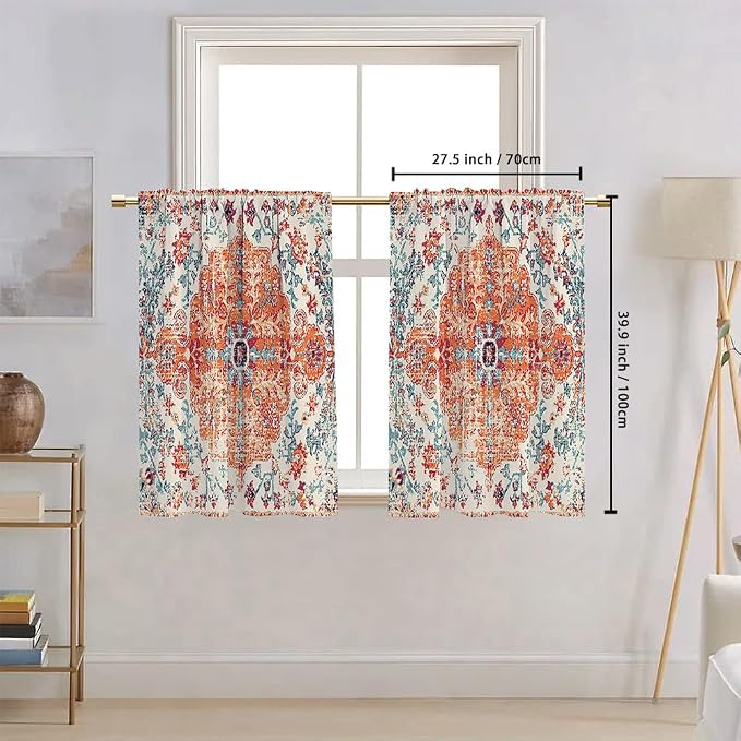 Boho Kitchen Curtains Colorful Bohemian Style Design - Image 2