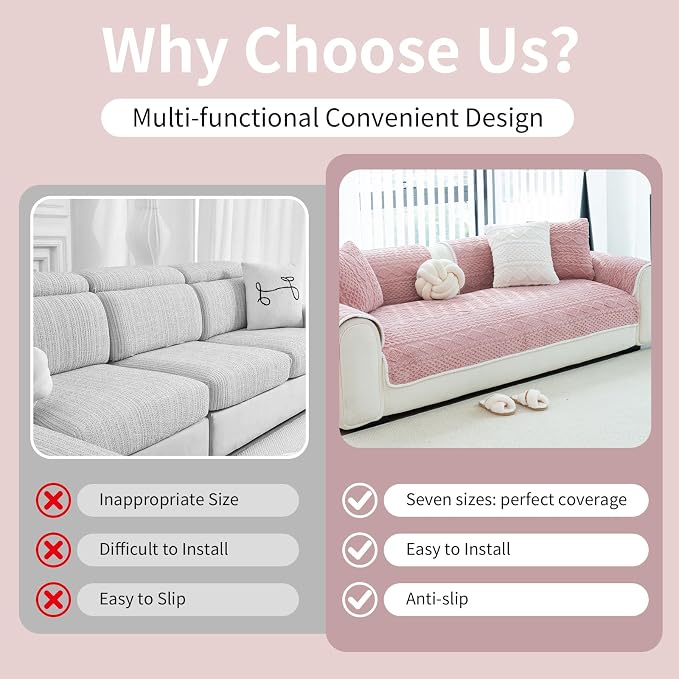 Plush Warm Couch Covers, Sectional Couch Cover Washable, Funny Fuzzy Pet Couchs - Image 3