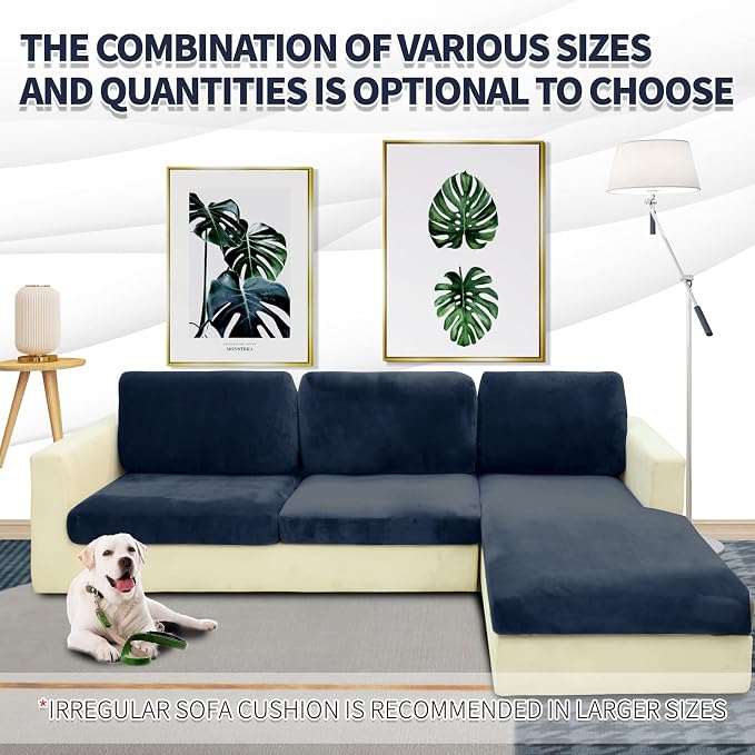 MAXIJIN 1 Piece Velvet Chaise Cover Stretch Sectional Couch Covers - Image 2