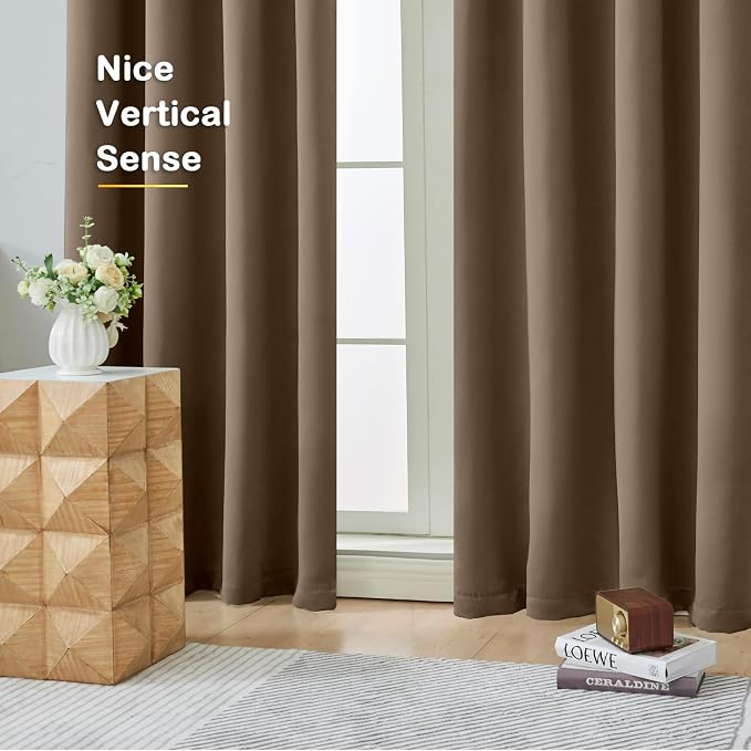 OVZME Brown Short Blackout Curtains - Image 9