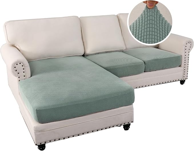 H.VERSAILTEX Sectional Couch Covers 3 Pieces Sofa Seat Cushion Covers L Shape - Image 2