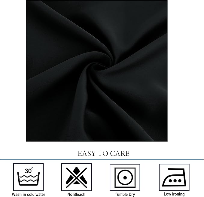 Diraysid Black Grommet Blackout Curtains - Image 7