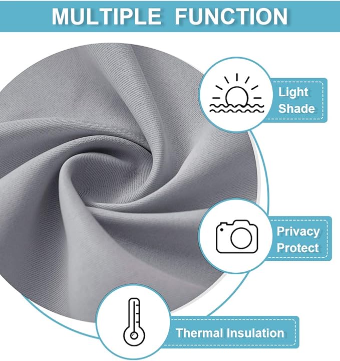 RYB HOME Half Curtain Tiers 36 inch Length, Rod Pocket Summer Heat Blocking - Image 5