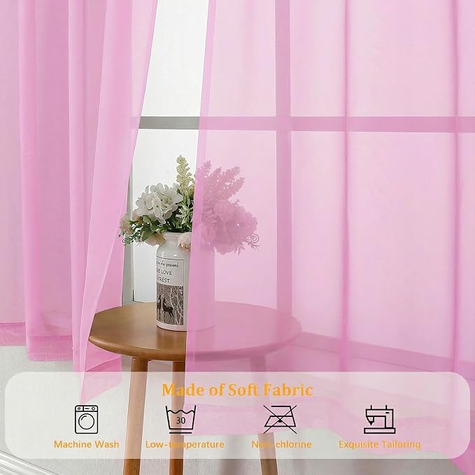 Gwine Short Kitchen Sheer Curtains 36 Inch Length - Image 8