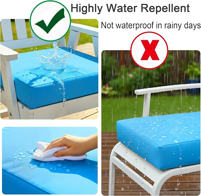 NettyPro Patio Cushion Covers Replacement Set 4 Water Repellent UV Resistant - Image 5