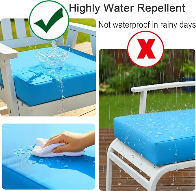 NettyPro Patio Cushion Covers Replacement Set 4 Water Repellent UV Resistant - Image 5