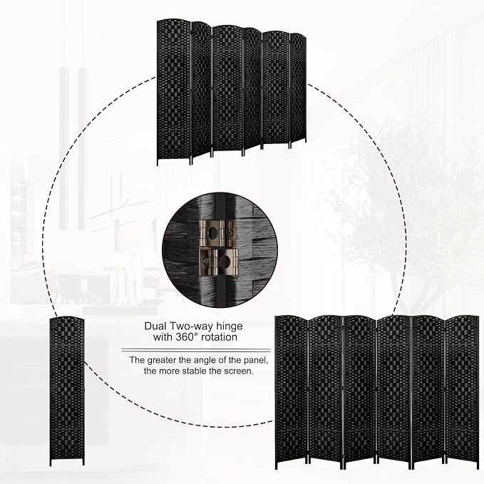 Rose Home Fashion Room Divider, 6 ft Tall Room Dividers and Folding Privacy - Image 6