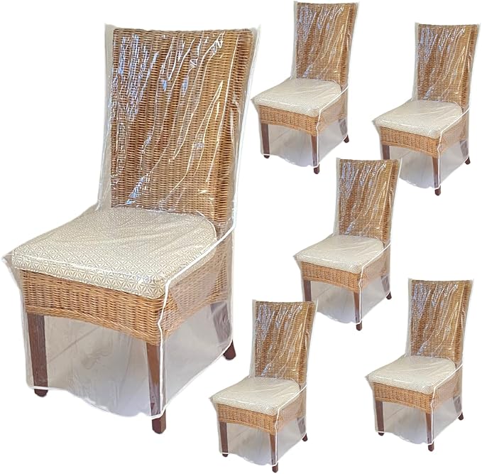 Evelots Dining Room/Kitchen Chair Cover/Protector-6 Pack- Heavy Duty Clear PVC by Evelots