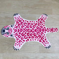 Pink Leopard Print Faux Cowhide Cheetah Fur Skin Carpet Non-Slip Animal Printed by Huichenxing2021FURSTORE