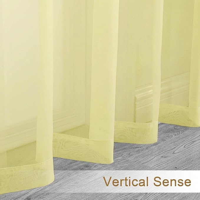 Chyhomenyc Sheer Curtains 54 Inch Long 2 Panels Set - Image 6