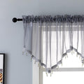 Beaded Sheer Valance Curtains for Living Room, Rod Pocket Farmhouse Window by PearAge