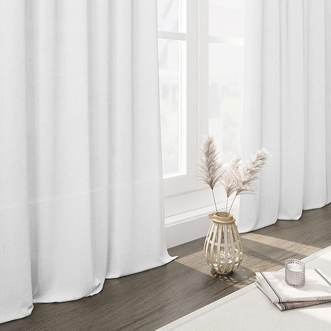 White Linen Curtains 80 inches Long - Image 6