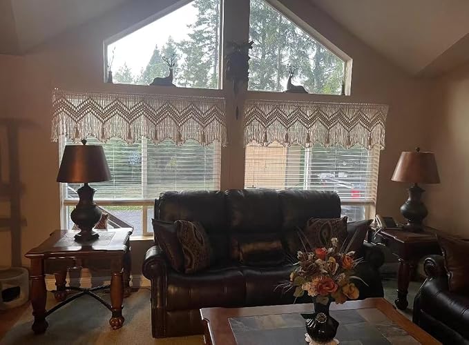 Boho Valance Macrame Curtains for Windows Macrame Valance for Bedroom - Image 3