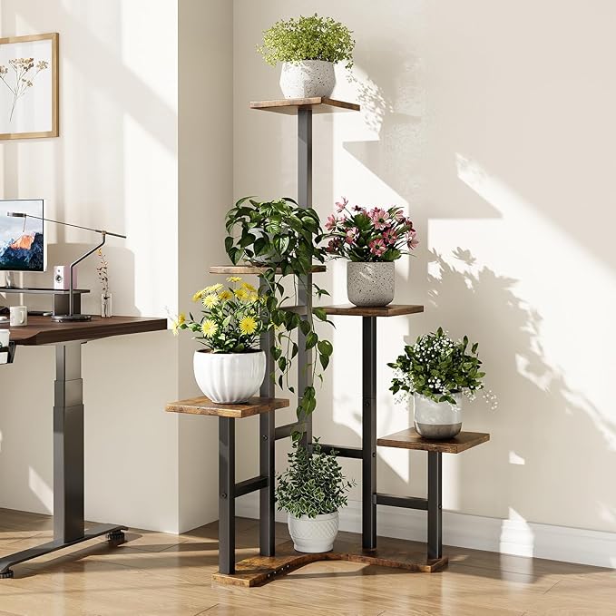 Yzosvki Corner Plant Stand Indoor, 6 Tiered Corner Plant Shelf Flower Stand - Image 6