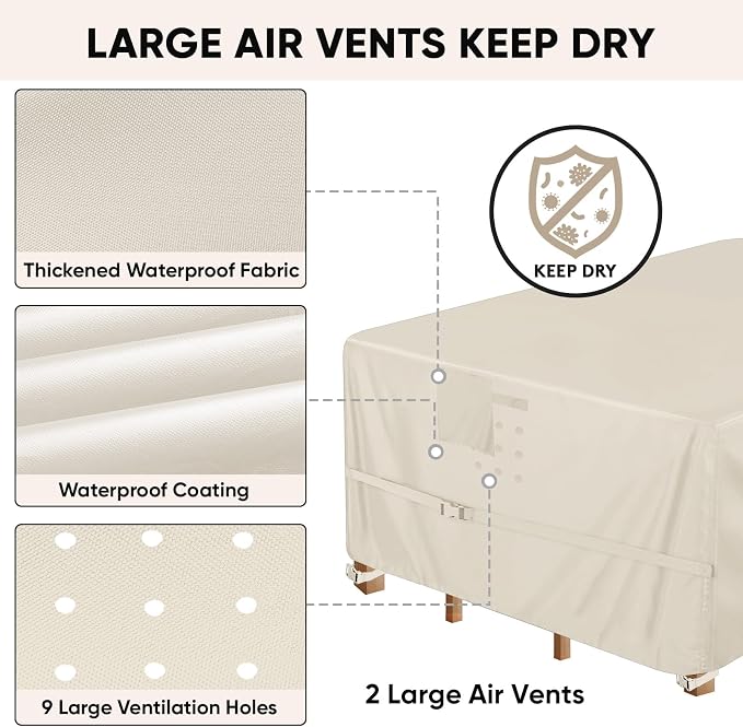 BALEINE Patio Furniture Covers, Outdoor Furniture Covers Waterproof, Heavy Duty - Image 5