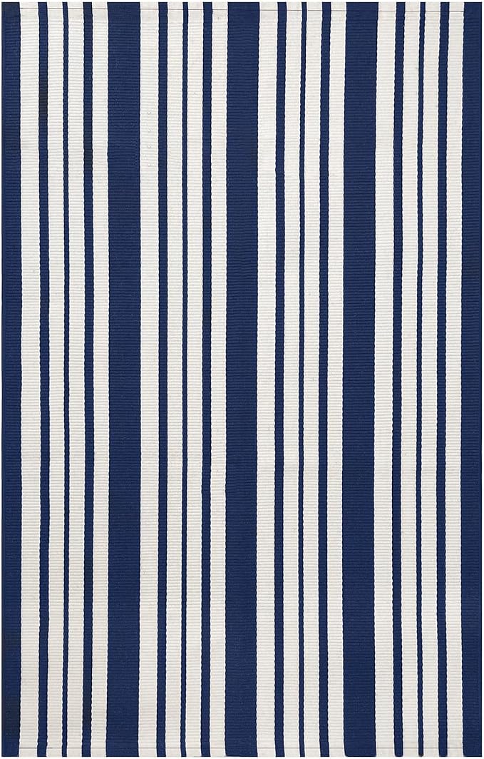 IOHOUZE Navy and White Striped Rug 2.3'x3.6' Front Door Rugs Outdoor, Small - Image 8