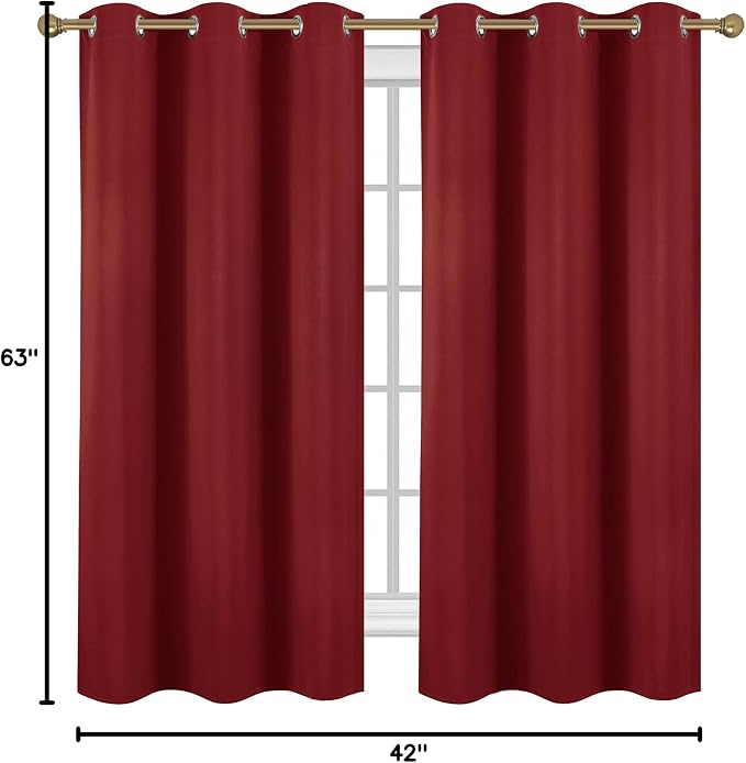Diraysid Red Grommet Blackout Curtains - Image 7