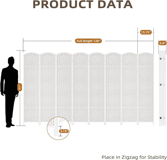 HALLYBEE Room Divider for Space Separation, Room Dividers and Folding Privacy - Image 3