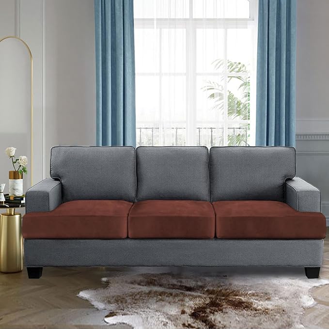 H.VERSAILTEX Stretch Velvet 3 Piece T Cushion Sofa Slipcovers - Image 2