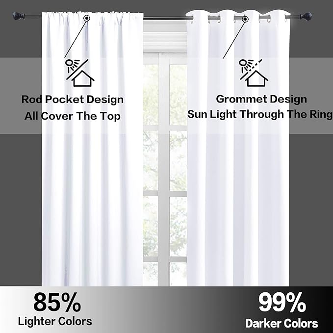 RYB HOME Large Curtains for Bedroom 84 inches Long 2 Panels Set, Privacy - Image 5