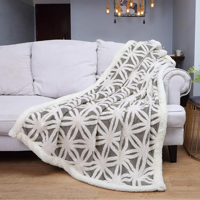 LOMAO Sherpa Fleece Blanket for Mom Cozy Soft Throw Blanket for Women Men - Image 6
