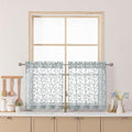 Chyhomenyc Light Grey Sheer Curtains 24 Inch Length, Light Filtering Leaf by Chyhomenyc