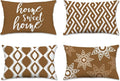 Hexagram Brown Geometric Pillow Covers 12x20 Set of 4, Decorative Outdoor by Hexagram