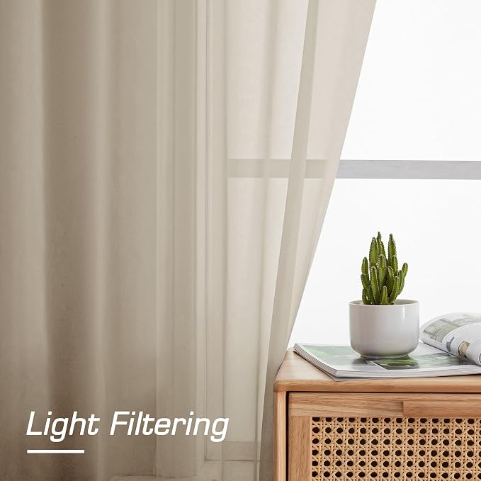 OWENIE Extra Long Sheer Curtains 96 inches Long - Image 3