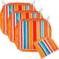 NettyPro Patio Chair Seat Cushion Covers Set 4 Water Repellent UV Resistant by NettyPro