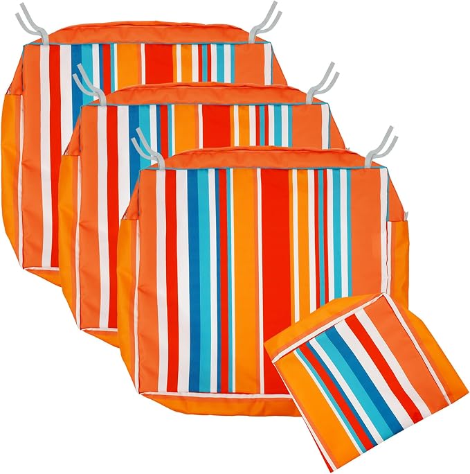 NettyPro Patio Chair Seat Cushion Covers Set 4 Water Repellent UV Resistant by NettyPro