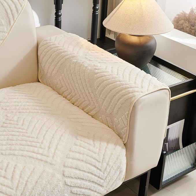 Plush Sectional Couch Cover, Soft Non-slip Sofa Cover, Funny Fuzzy Pet Couch by PJLZJFBY