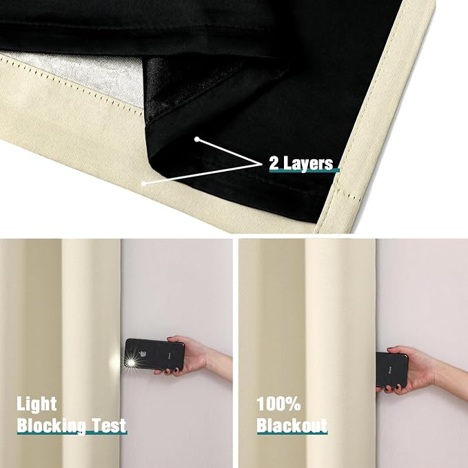 ChrisDowa 100% Blackout Curtains 80 inch Long - Image 5