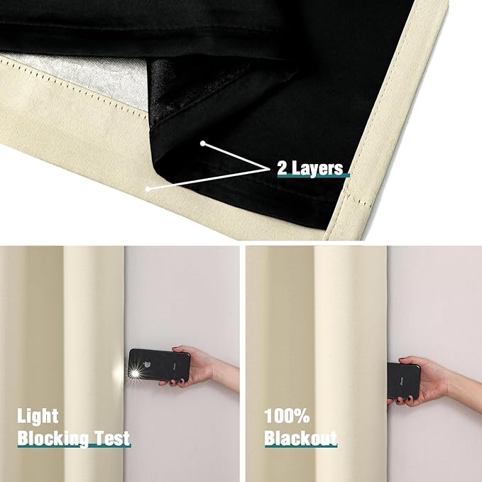 ChrisDowa 100% Blackout Curtains 90 inch Long - Image 5