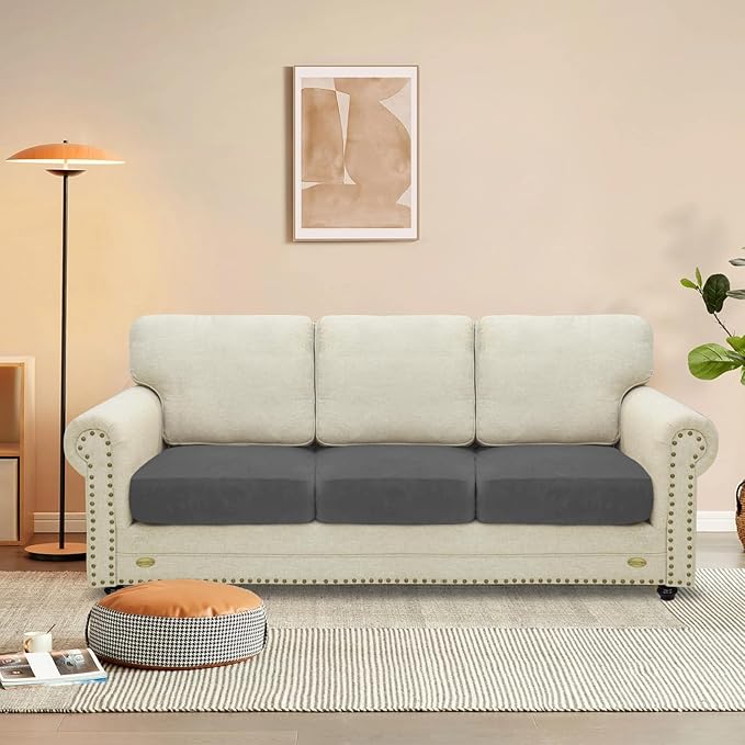 MAXIJIN Velvet Stretch Seat Cushion Covers Couch Cushion Cover - Image 2