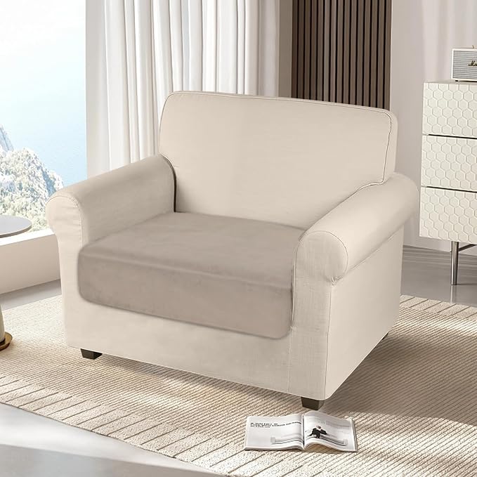 NAISI Couch Cushion Covers 1 Piece Velvet Stretch Sofa Seat Covers or Backrest - Image 2
