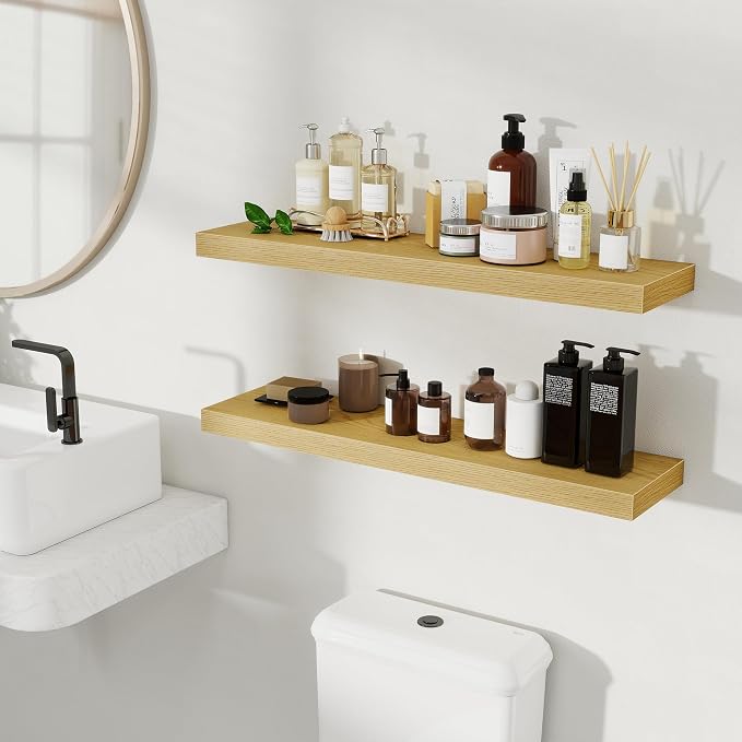 Fun Memories Rustic Wood Floating Shelves - Image 2